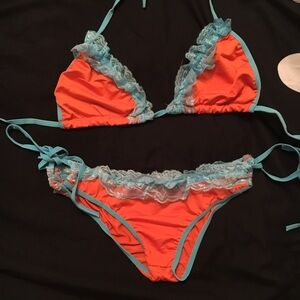 90s vibe NEW lace trim bikini